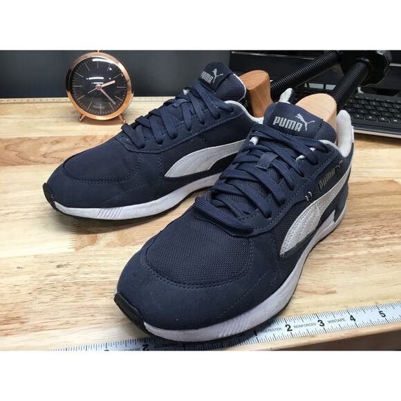 Puma Graviton Men\'s 8 Blue Leather Lace-Up Low Top Athletic Running Sneakers main image 6
